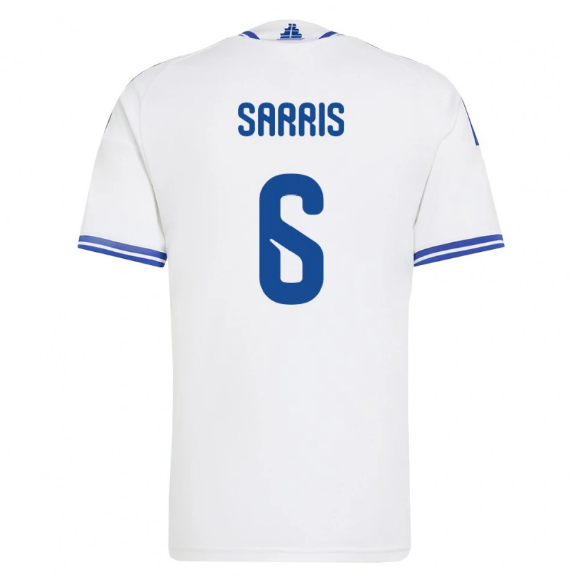 Danxen Mujer Camiseta Grecia Giannis Sarris #6 Blanco Azul 1ª Equipación 26-28 La Camisa