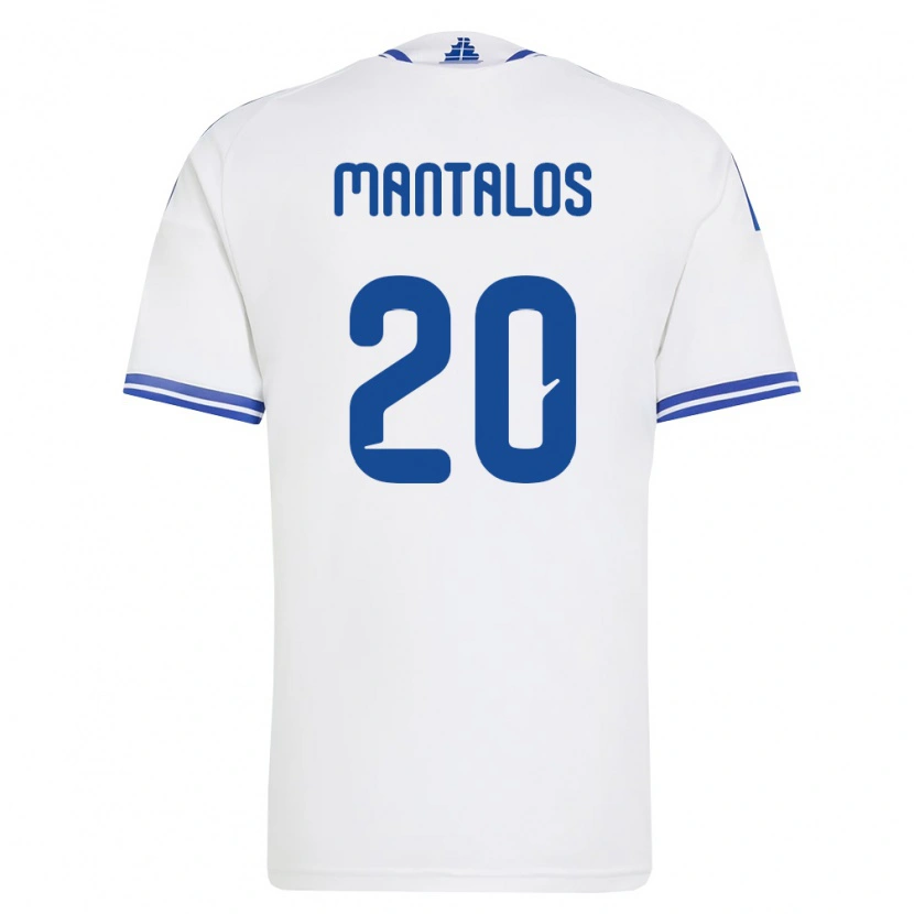 Danxen Mujer Camiseta Grecia Petros Mantalos #20 Blanco Azul 1ª Equipación 26-28 La Camisa