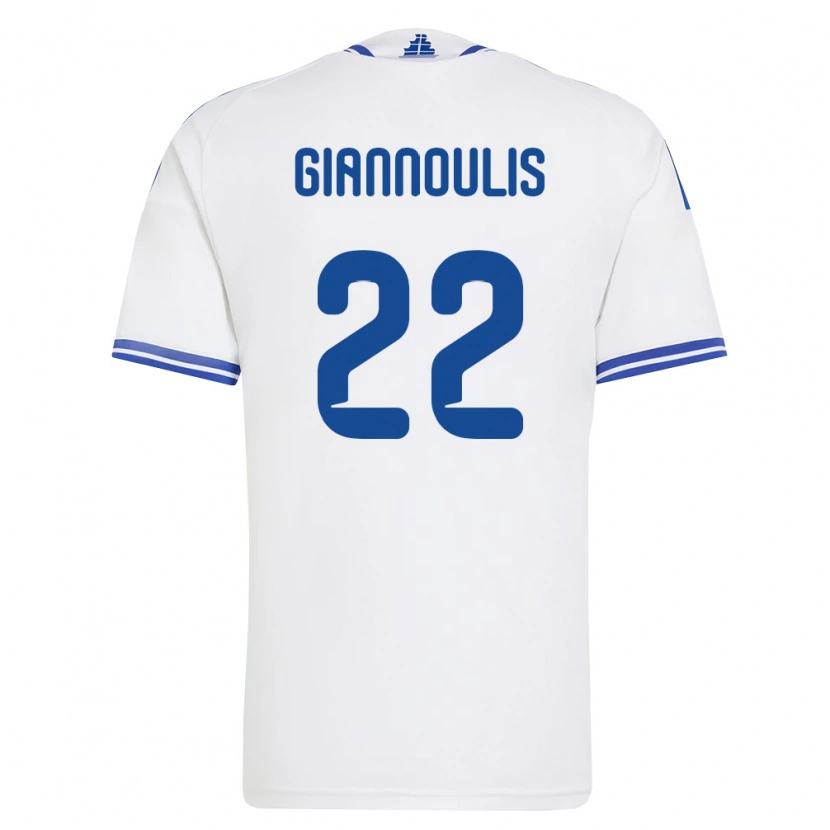 Danxen Mujer Camiseta Grecia Dimitrios Giannoulis #22 Blanco Azul 1ª Equipación 26-28 La Camisa