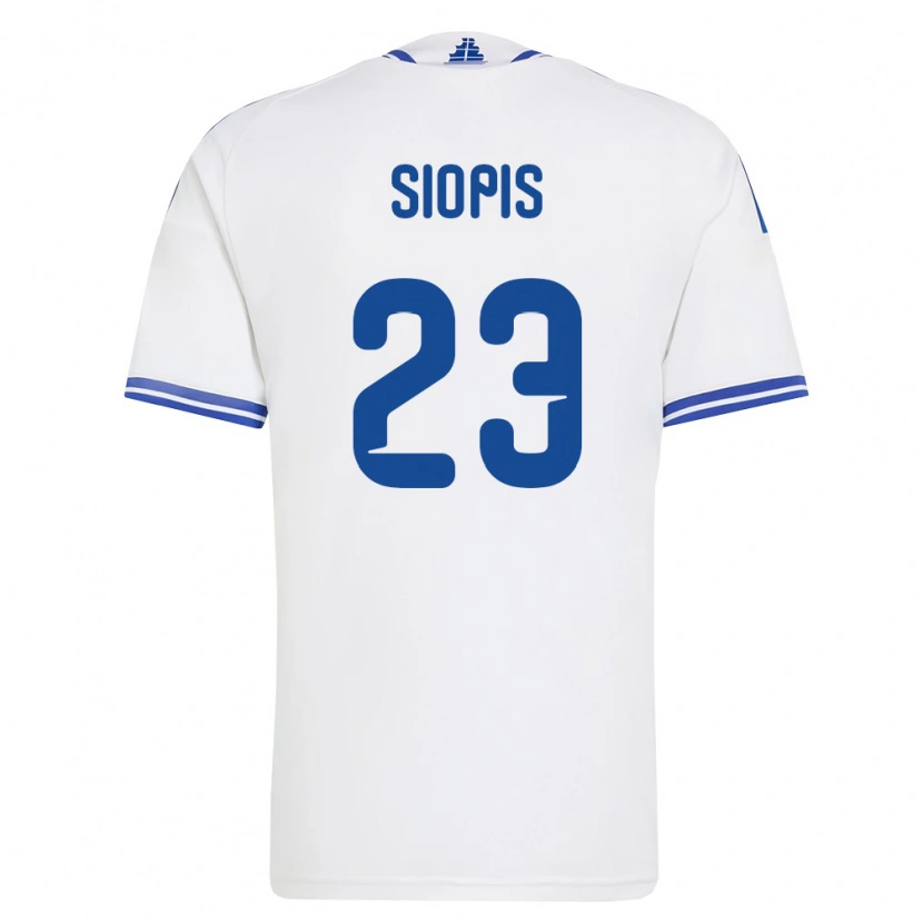 Danxen Mujer Camiseta Grecia Manolis Siopis #23 Blanco Azul 1ª Equipación 26-28 La Camisa