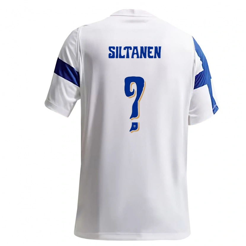 Danxen Mujer Camiseta Finlandia Eetu Siltanen #0 Blanco Azul 1ª Equipación 26-28 La Camisa