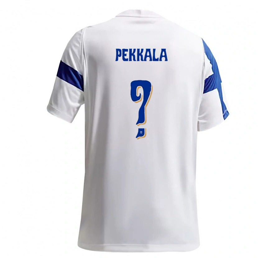 Danxen Mujer Camiseta Finlandia Eetu Pekkala #0 Blanco Azul 1ª Equipación 26-28 La Camisa