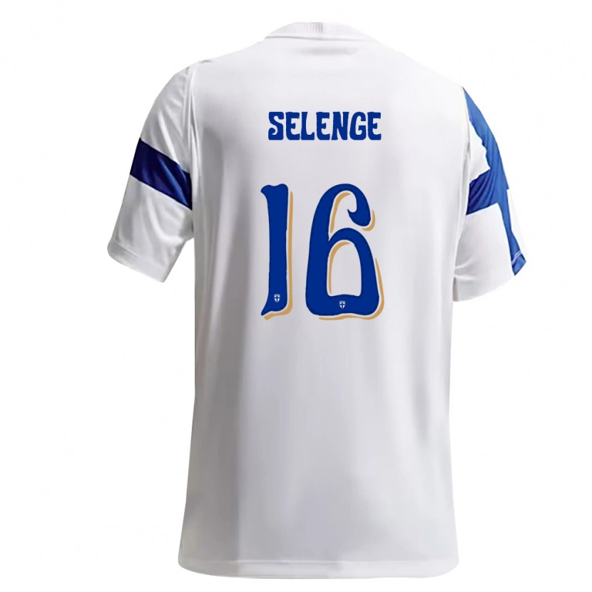 Danxen Mujer Camiseta Finlandia Jeff Selenge #16 Blanco Azul 1ª Equipación 26-28 La Camisa