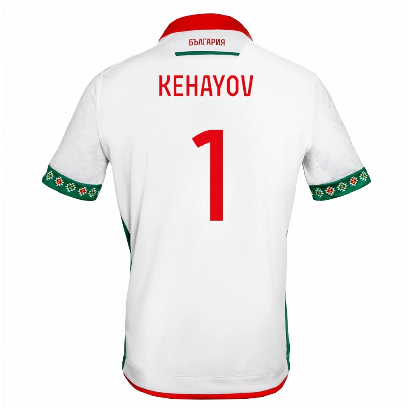 Danxen Mujer Camiseta Bulgaria Atanas Kehayov #1 Blanco Verde Rojo 1ª Equipación 26-28 La Camisa