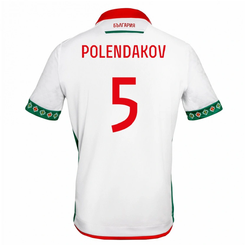 Danxen Mujer Camiseta Bulgaria Mihail Polendakov #5 Blanco Verde Rojo 1ª Equipación 26-28 La Camisa