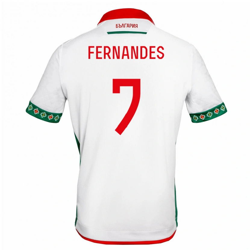 Danxen Mujer Camiseta Bulgaria Ricardo Fernandes #7 Blanco Verde Rojo 1ª Equipación 26-28 La Camisa
