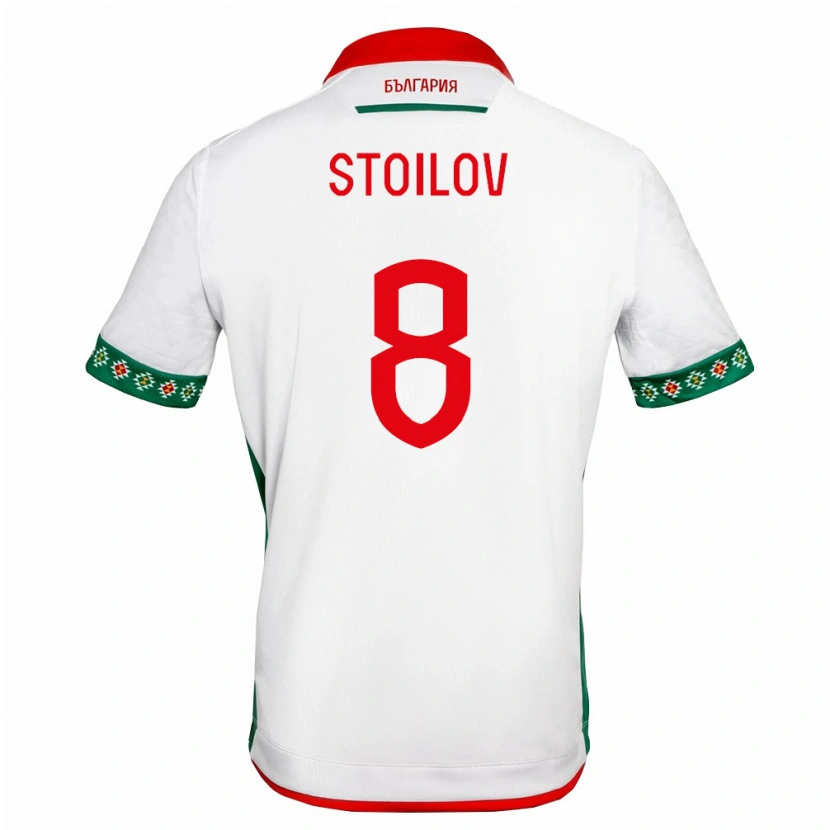 Danxen Mujer Camiseta Bulgaria Radostin Stoilov #8 Blanco Verde Rojo 1ª Equipación 26-28 La Camisa