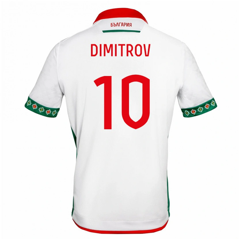 Danxen Mujer Camiseta Bulgaria Zdravko Dimitrov #10 Blanco Verde Rojo 1ª Equipación 26-28 La Camisa