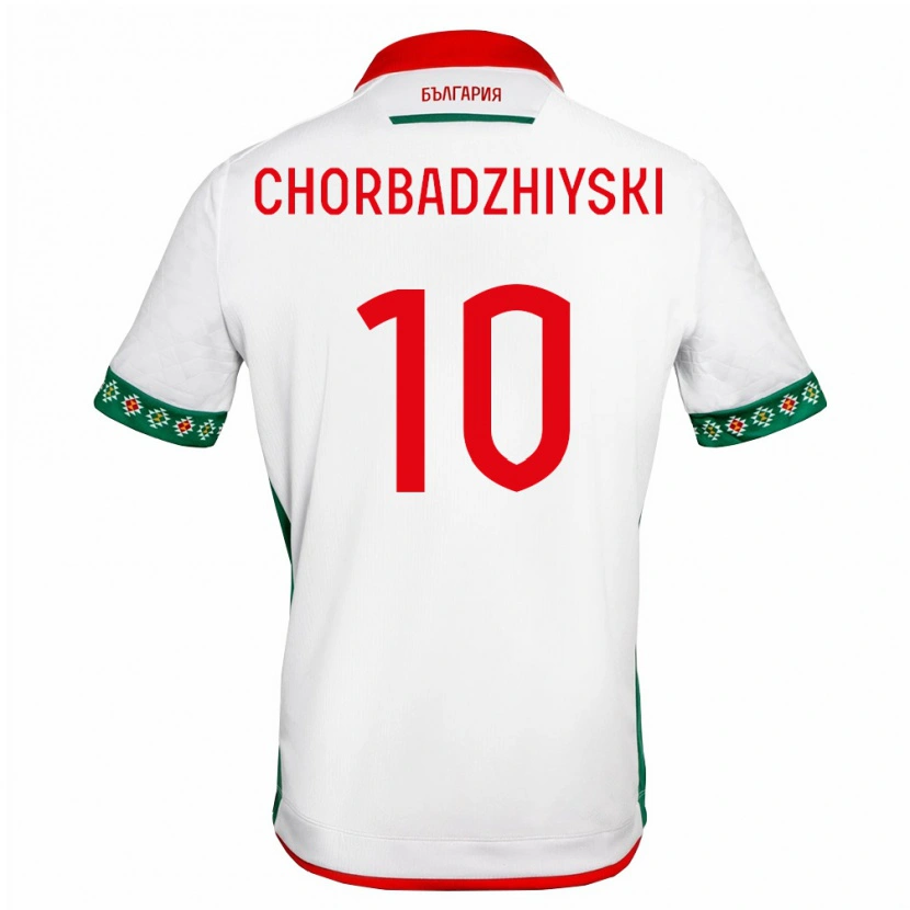 Danxen Mujer Camiseta Bulgaria Georgi Chorbadzhiyski #10 Blanco Verde Rojo 1ª Equipación 26-28 La Camisa