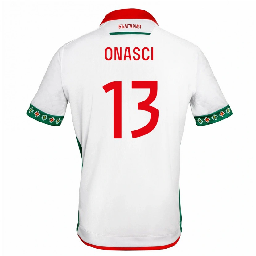 Danxen Mujer Camiseta Bulgaria Kubrat Onasci #13 Blanco Verde Rojo 1ª Equipación 26-28 La Camisa