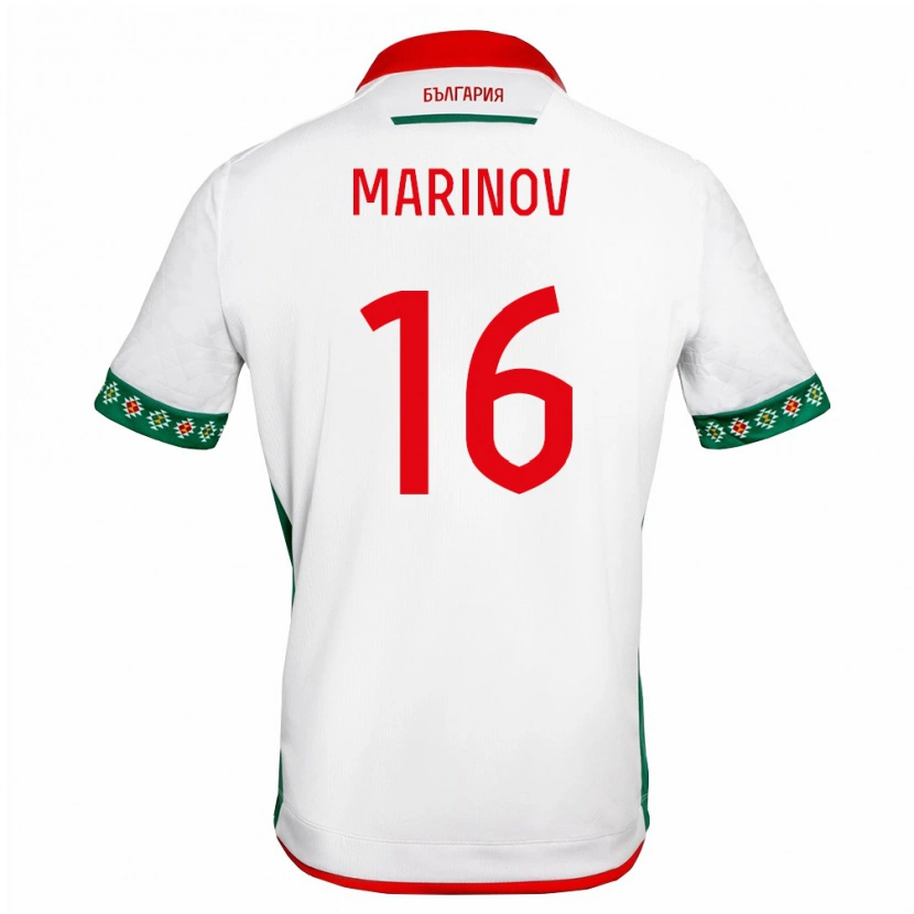 Danxen Mujer Camiseta Bulgaria Tsvetoslav Marinov #16 Blanco Verde Rojo 1ª Equipación 26-28 La Camisa