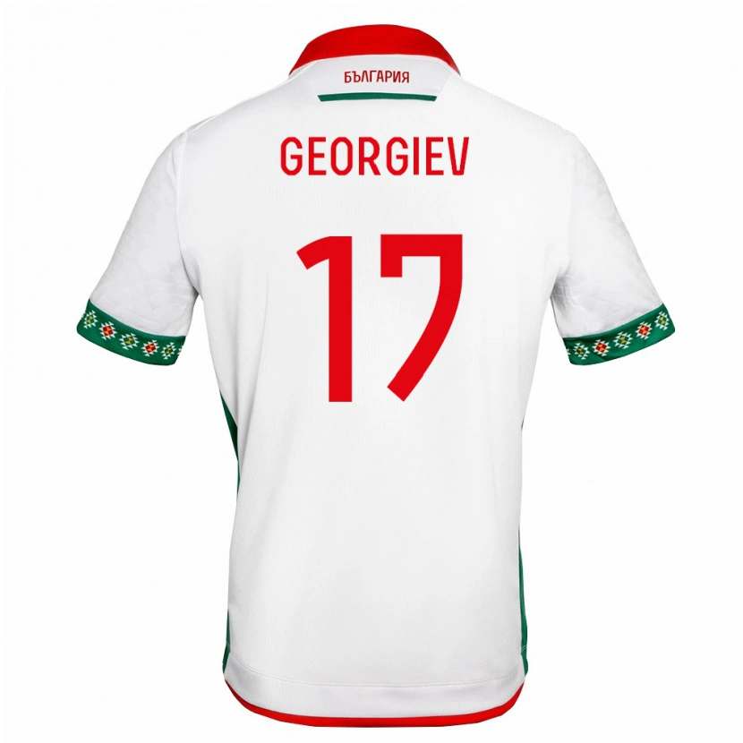 Danxen Mujer Camiseta Bulgaria Yastiyan Georgiev #17 Blanco Verde Rojo 1ª Equipación 26-28 La Camisa