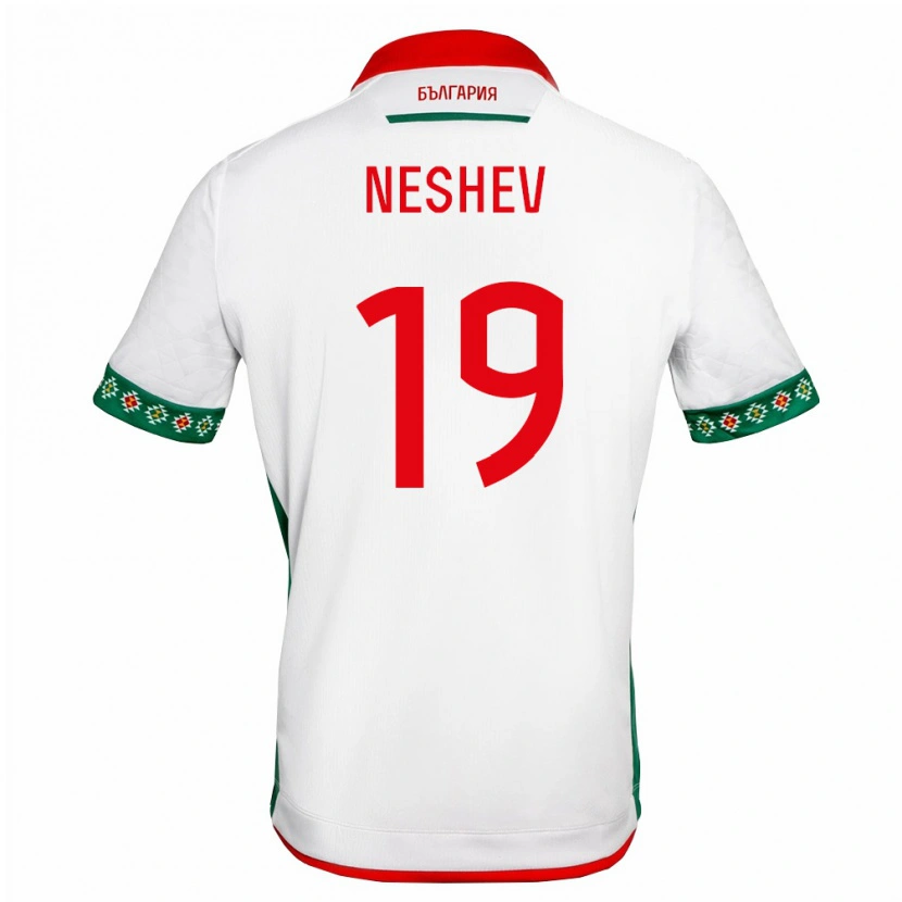 Danxen Mujer Camiseta Bulgaria Andrey Neshev #19 Blanco Verde Rojo 1ª Equipación 26-28 La Camisa