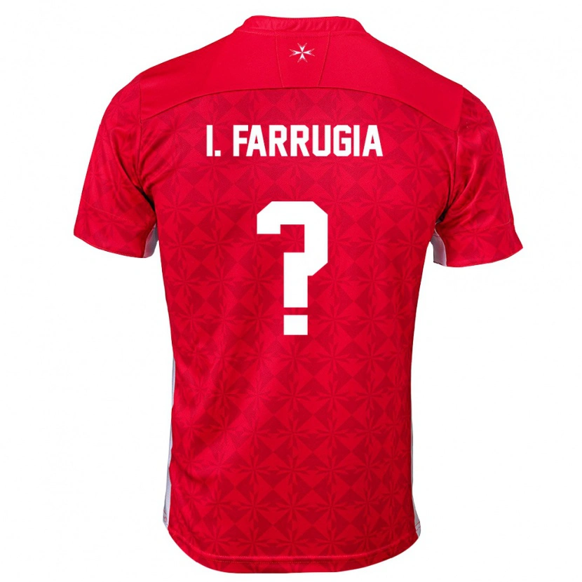 Danxen Mujer Camiseta Malta Ivin Farrugia #0 Rojo Blanco 1ª Equipación 26-28 La Camisa