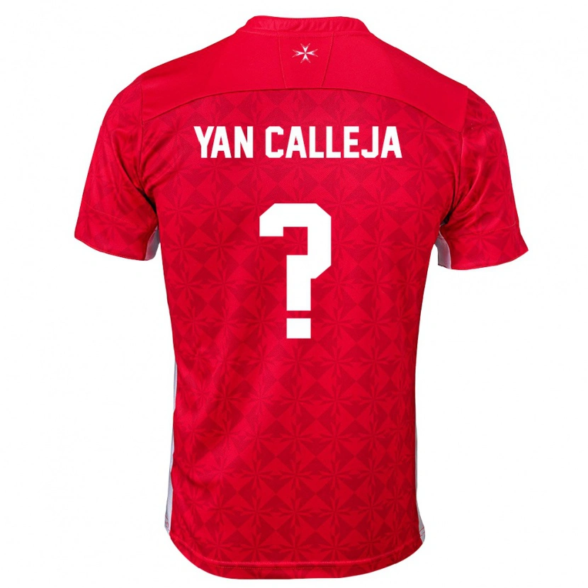 Danxen Mujer Camiseta Malta Yan Calleja #0 Rojo Blanco 1ª Equipación 26-28 La Camisa