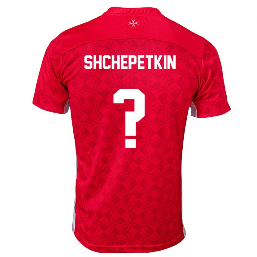 Danxen Mujer Camiseta Malta Nikita Shchepetkin #0 Rojo Blanco 1ª Equipación 26-28 La Camisa