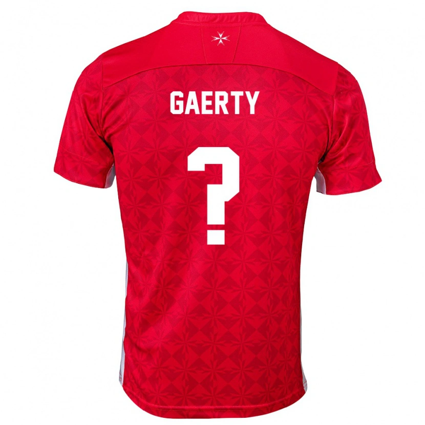 Danxen Mujer Camiseta Malta Ben Gaerty #0 Rojo Blanco 1ª Equipación 26-28 La Camisa