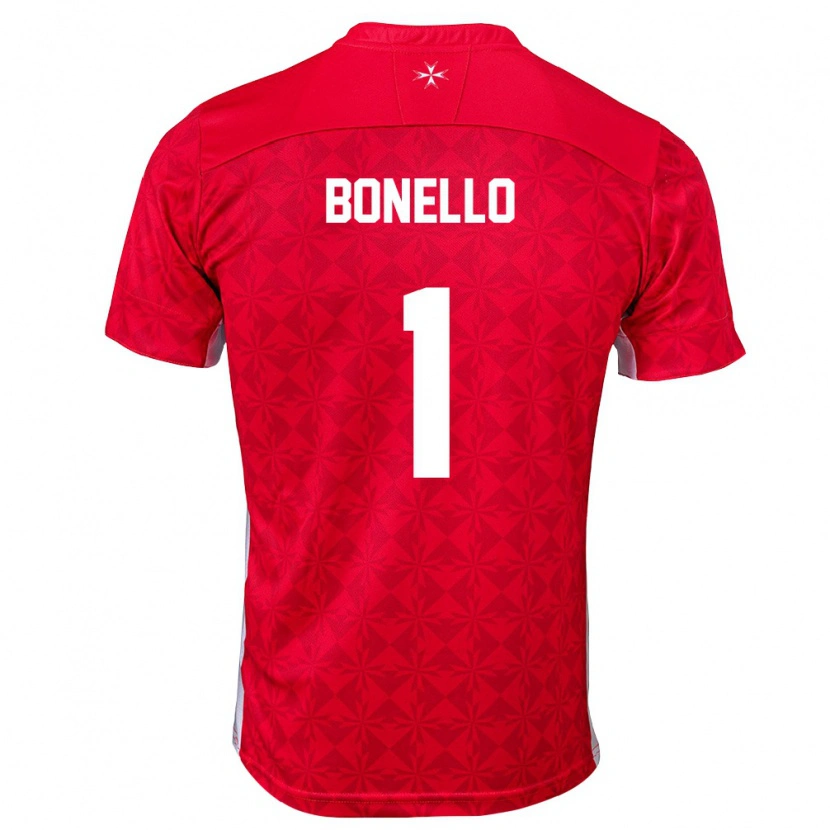 Danxen Mujer Camiseta Malta Henry Bonello #1 Rojo Blanco 1ª Equipación 26-28 La Camisa