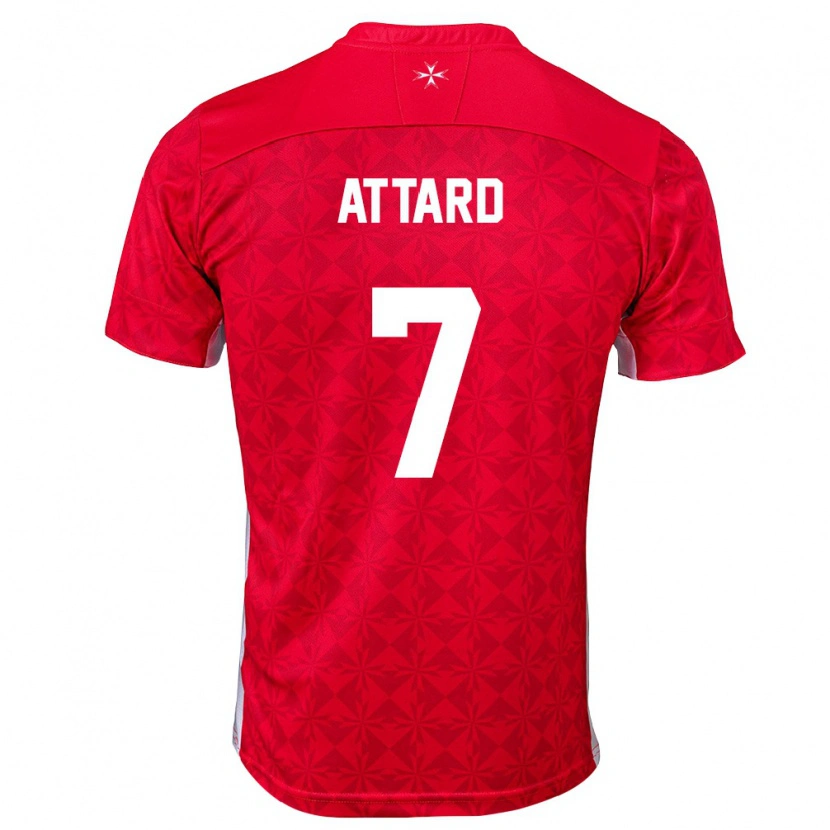 Danxen Mujer Camiseta Malta Shaisen Attard #7 Rojo Blanco 1ª Equipación 26-28 La Camisa