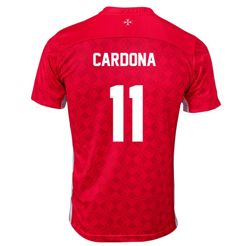 Danxen Mujer Camiseta Malta Irvin Cardona #11 Rojo Blanco 1ª Equipación 26-28 La Camisa