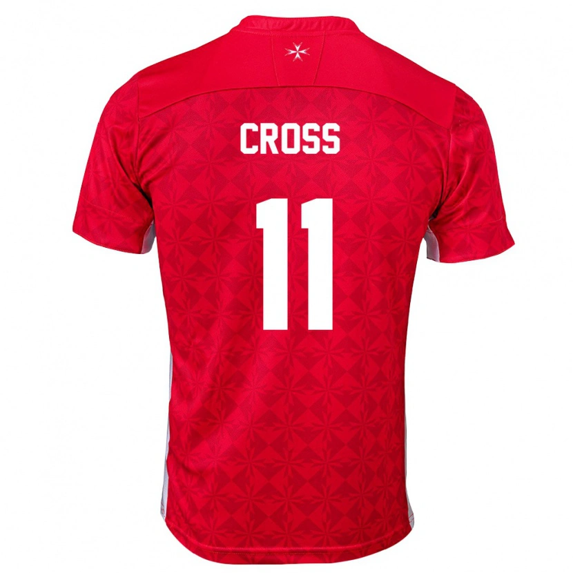 Danxen Mujer Camiseta Malta Nathan Cross #11 Rojo Blanco 1ª Equipación 26-28 La Camisa