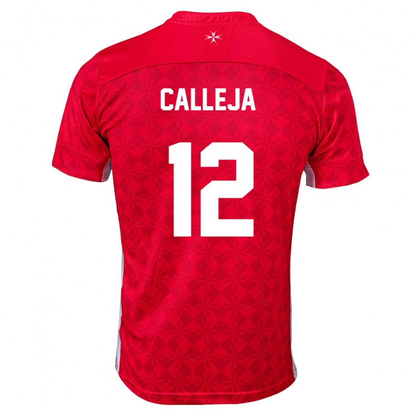 Danxen Mujer Camiseta Malta Jaiel Calleja #12 Rojo Blanco 1ª Equipación 26-28 La Camisa