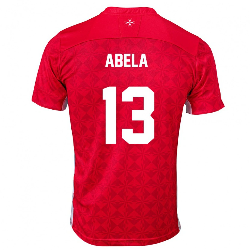 Danxen Mujer Camiseta Malta Deacon Abela #13 Rojo Blanco 1ª Equipación 26-28 La Camisa