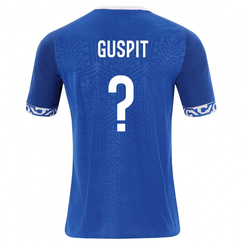 Danxen Mujer Camiseta Moldavia Denis Guspit #0 Azul Real Blanco 1ª Equipación 26-28 La Camisa