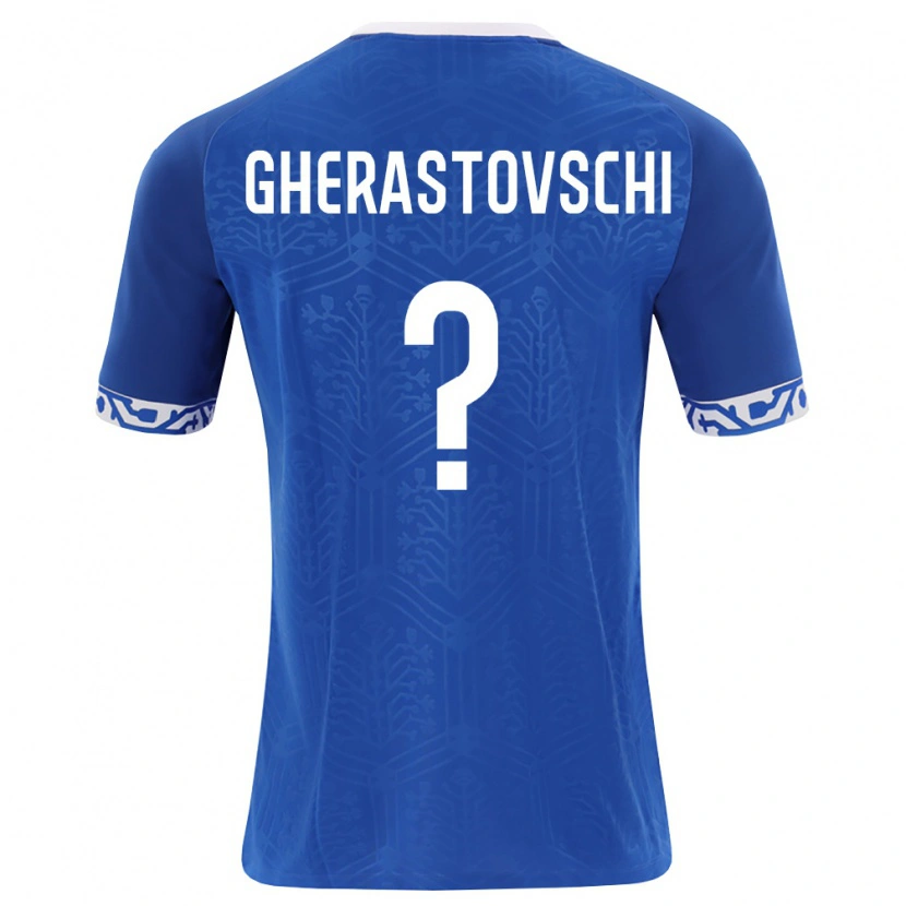 Danxen Mujer Camiseta Moldavia Gherman Gherastovschi #0 Azul Real Blanco 1ª Equipación 26-28 La Camisa
