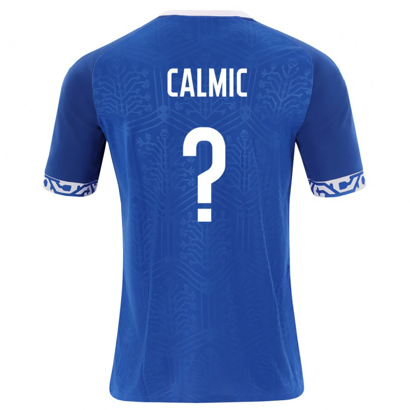 Danxen Mujer Camiseta Moldavia Ion Calmic #0 Azul Real Blanco 1ª Equipación 26-28 La Camisa