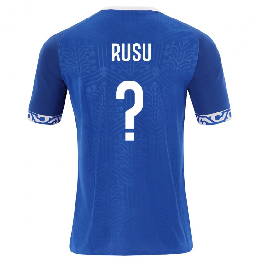 Danxen Mujer Camiseta Moldavia Damian Rusu #0 Azul Real Blanco 1ª Equipación 26-28 La Camisa