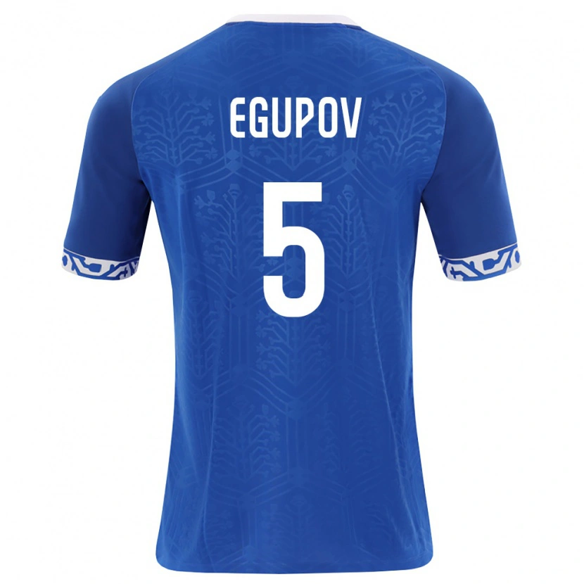 Danxen Mujer Camiseta Moldavia Alexandr Egupov #5 Azul Real Blanco 1ª Equipación 26-28 La Camisa