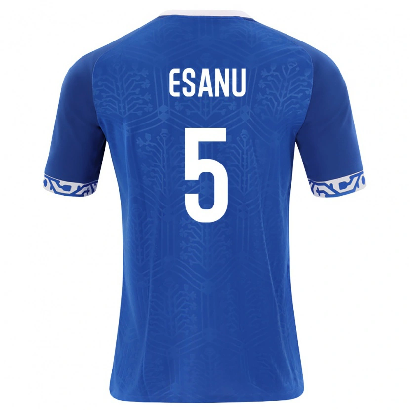 Danxen Mujer Camiseta Moldavia Nicolos Esanu #5 Azul Real Blanco 1ª Equipación 26-28 La Camisa