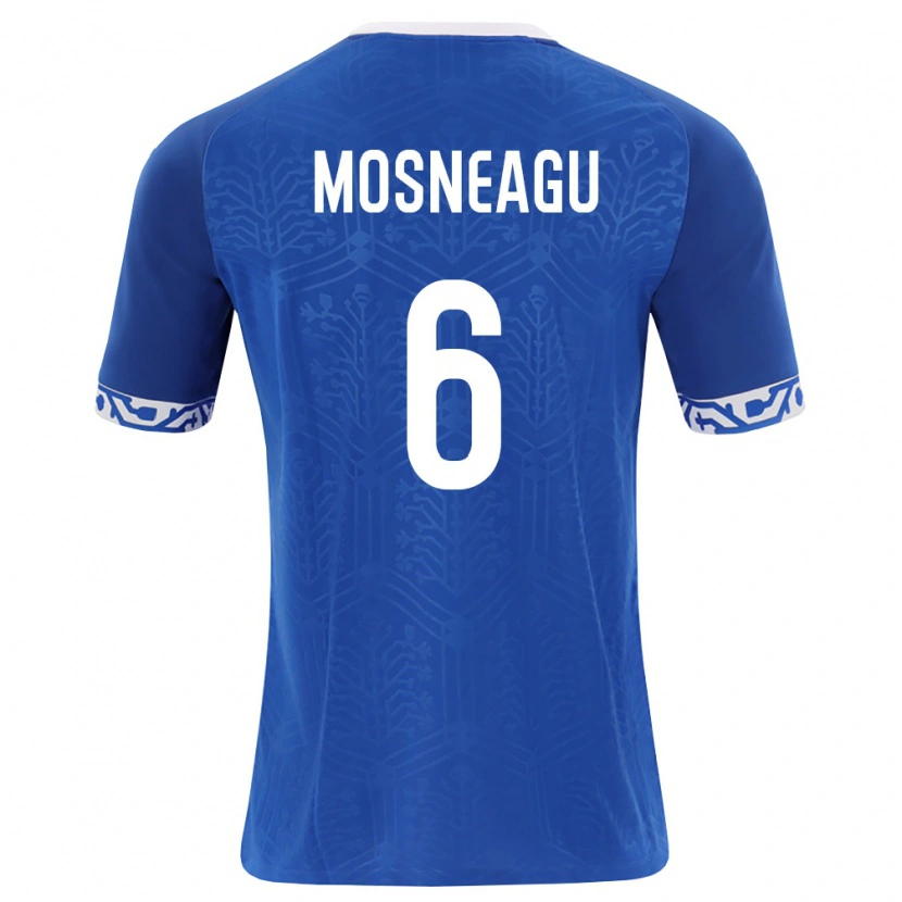 Danxen Mujer Camiseta Moldavia Gheorghe Mosneagu #6 Azul Real Blanco 1ª Equipación 26-28 La Camisa
