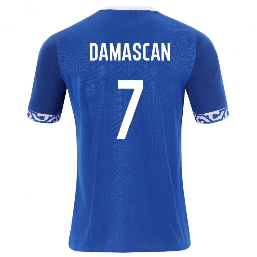 Danxen Mujer Camiseta Moldavia Vitalie Damascan #7 Azul Real Blanco 1ª Equipación 26-28 La Camisa