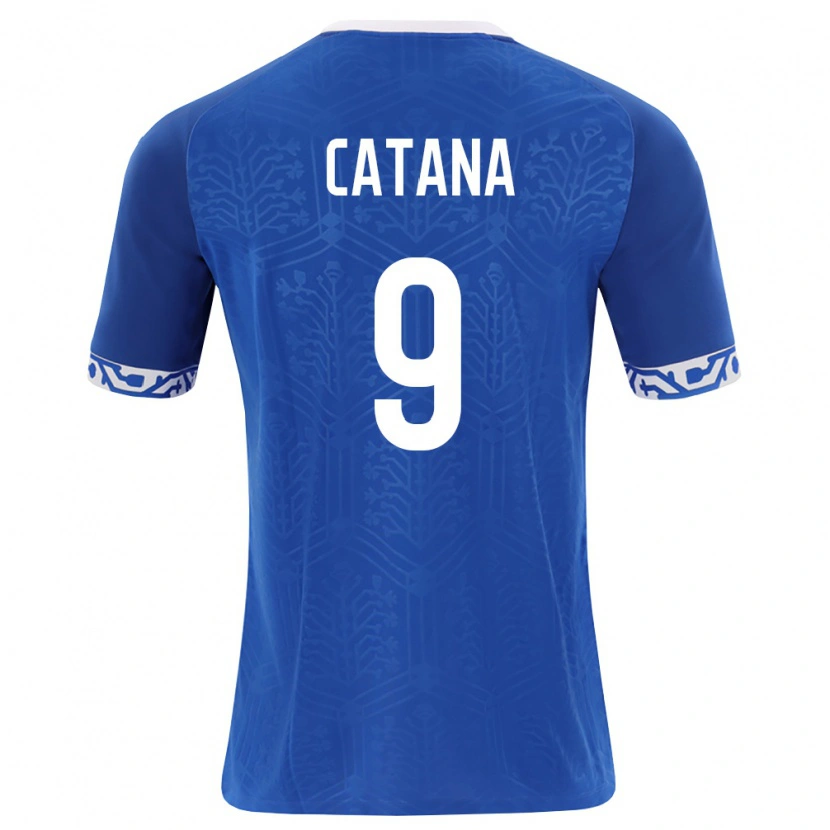 Danxen Mujer Camiseta Moldavia Daniel Catană #9 Azul Real Blanco 1ª Equipación 26-28 La Camisa