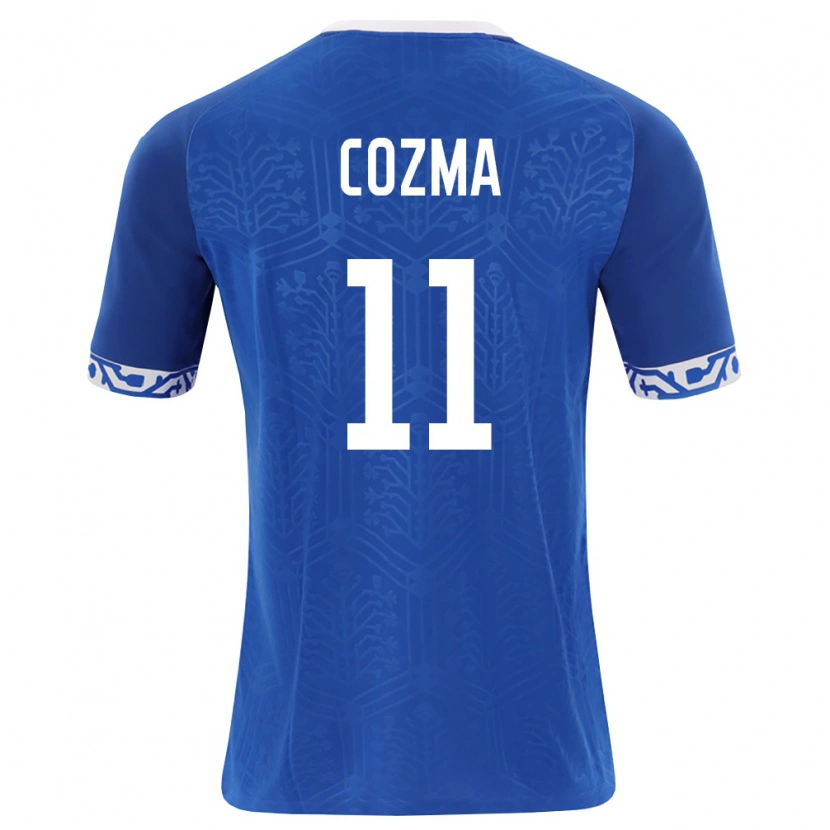 Danxen Mujer Camiseta Moldavia Veaceslav Cozma #11 Azul Real Blanco 1ª Equipación 26-28 La Camisa
