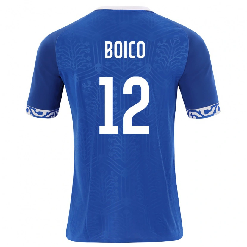 Danxen Mujer Camiseta Moldavia Chiril Boico #12 Azul Real Blanco 1ª Equipación 26-28 La Camisa