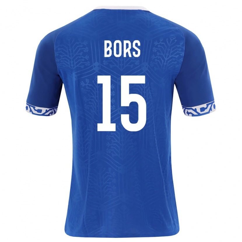 Danxen Mujer Camiseta Moldavia Ion Borș #15 Azul Real Blanco 1ª Equipación 26-28 La Camisa