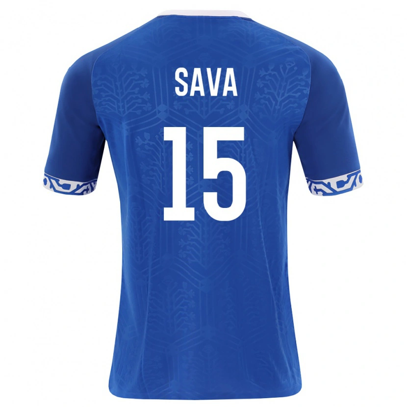 Danxen Mujer Camiseta Moldavia Mihail Sava #15 Azul Real Blanco 1ª Equipación 26-28 La Camisa