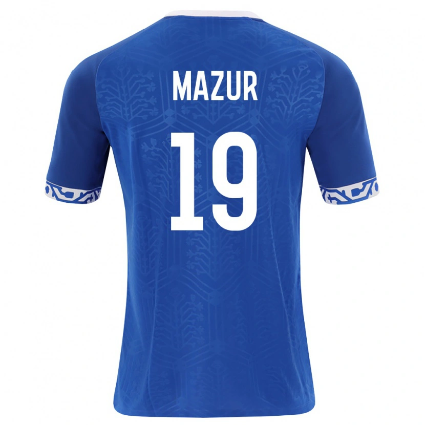 Danxen Mujer Camiseta Moldavia Serghei Mazur #19 Azul Real Blanco 1ª Equipación 26-28 La Camisa