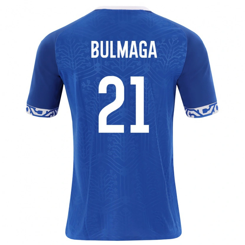 Danxen Mujer Camiseta Moldavia Leonard Bulmaga #21 Azul Real Blanco 1ª Equipación 26-28 La Camisa