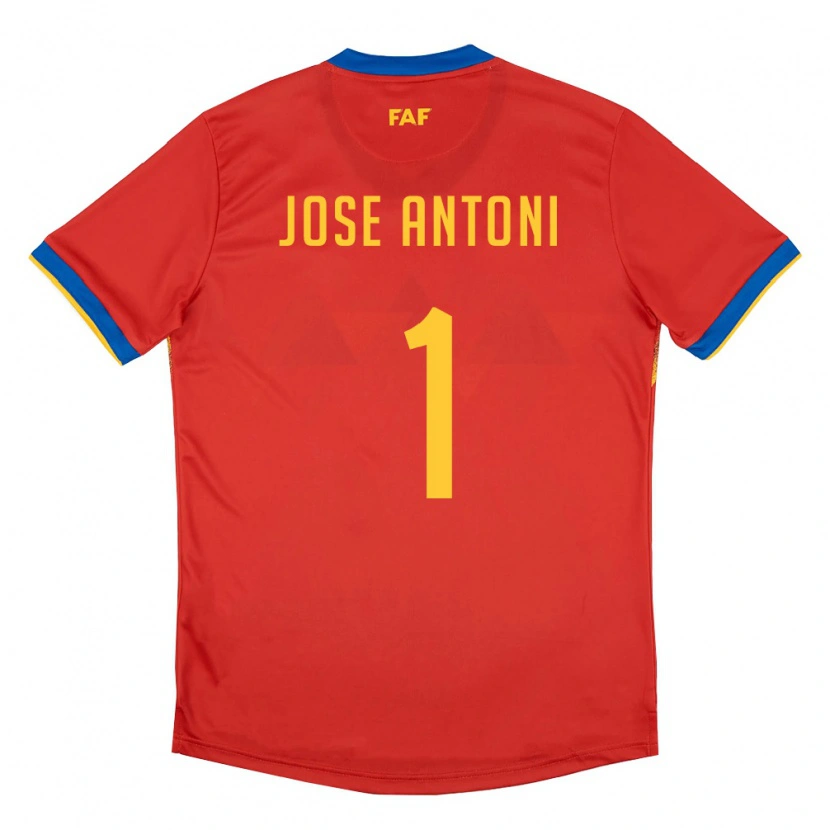 Danxen Mujer Camiseta Andorra Josep Antoni #1 Rojo Azul Amarillo 1ª Equipación 26-28 La Camisa
