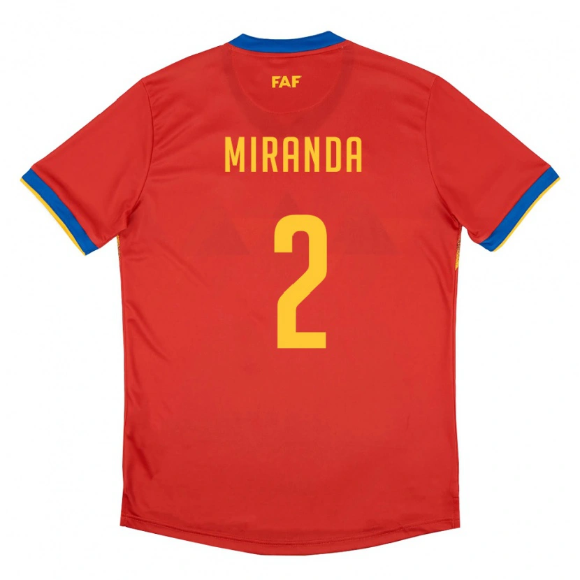 Danxen Mujer Camiseta Andorra Pau Miranda #2 Rojo Azul Amarillo 1ª Equipación 26-28 La Camisa