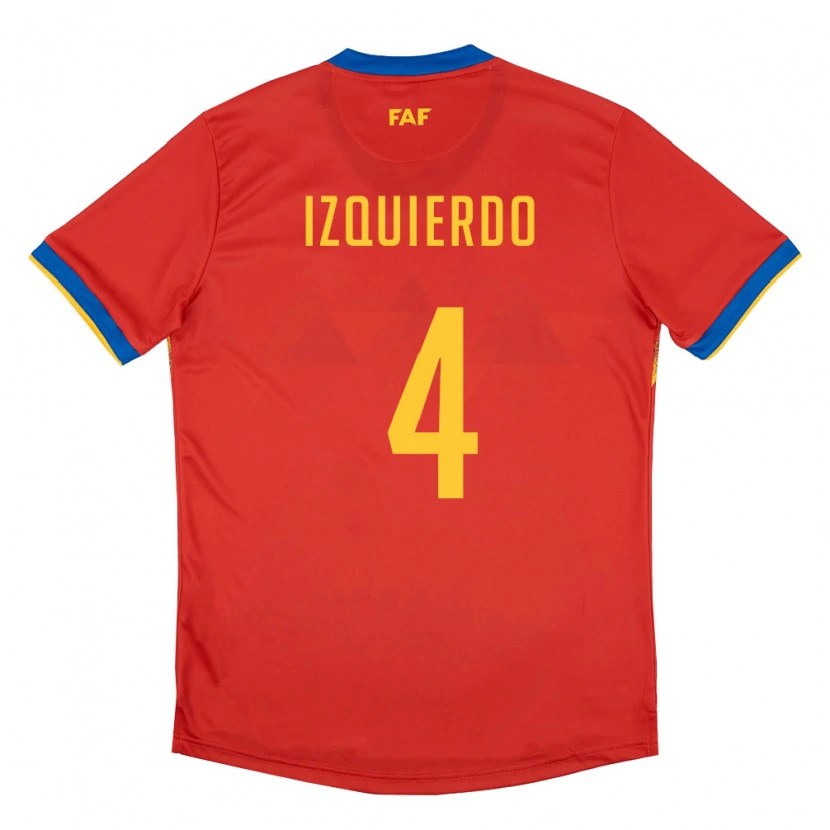 Danxen Mujer Camiseta Andorra Eric Izquierdo #4 Rojo Azul Amarillo 1ª Equipación 26-28 La Camisa