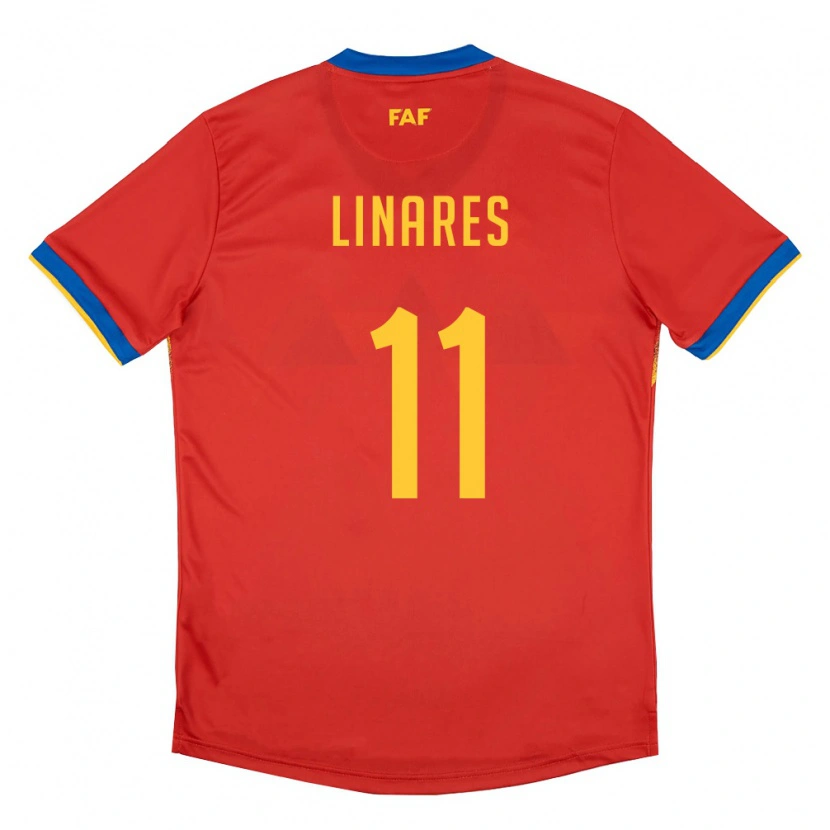 Danxen Mujer Camiseta Andorra Nil Linares #11 Rojo Azul Amarillo 1ª Equipación 26-28 La Camisa