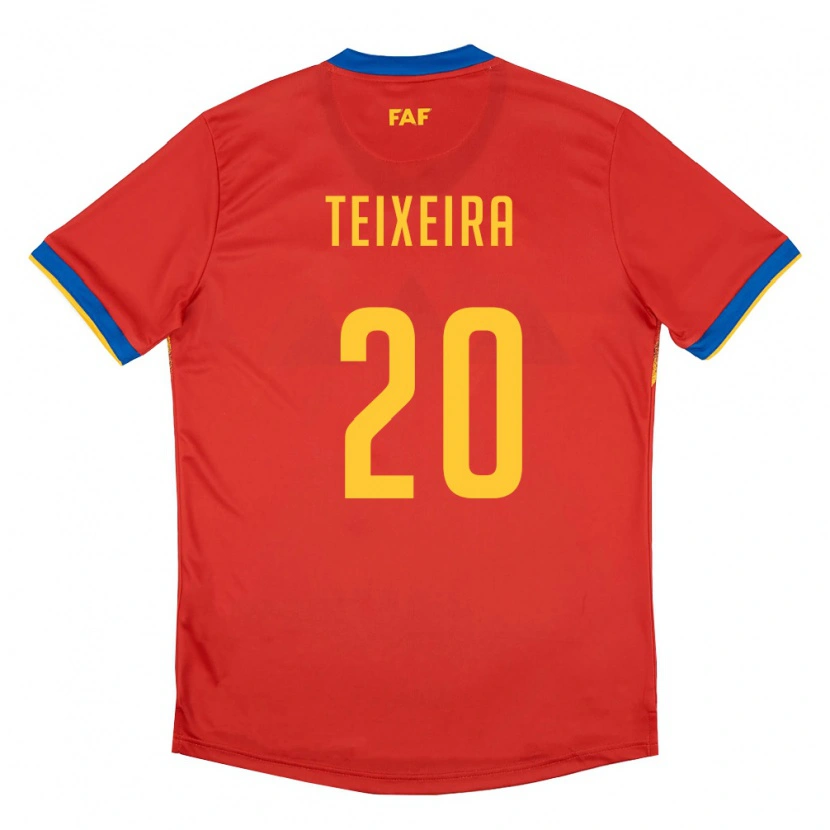 Danxen Mujer Camiseta Andorra João Teixeira #20 Rojo Azul Amarillo 1ª Equipación 26-28 La Camisa