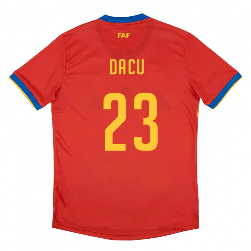 Danxen Mujer Camiseta Andorra Dacu #23 Rojo Azul Amarillo 1ª Equipación 26-28 La Camisa