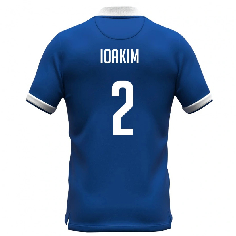 Danxen Mujer Camiseta Chipre Chrysostomos Ioakim #2 Azul Real Blanco 1ª Equipación 26-28 La Camisa