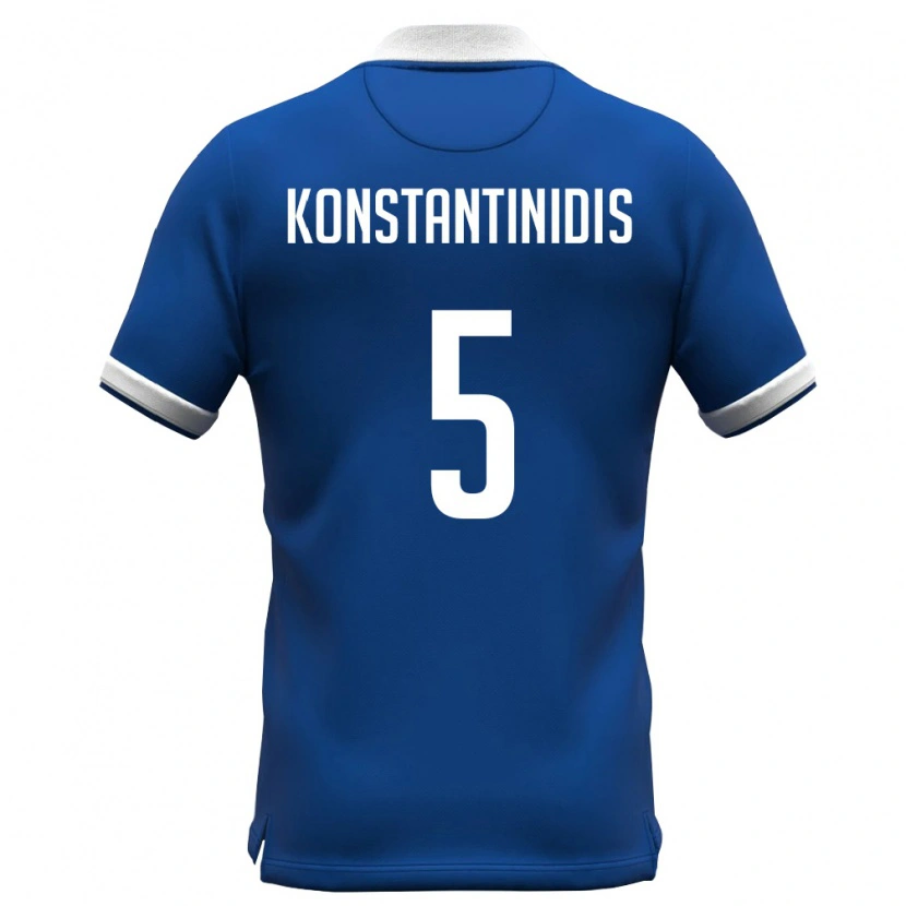 Danxen Mujer Camiseta Chipre Christos Konstantinidis #5 Azul Real Blanco 1ª Equipación 26-28 La Camisa
